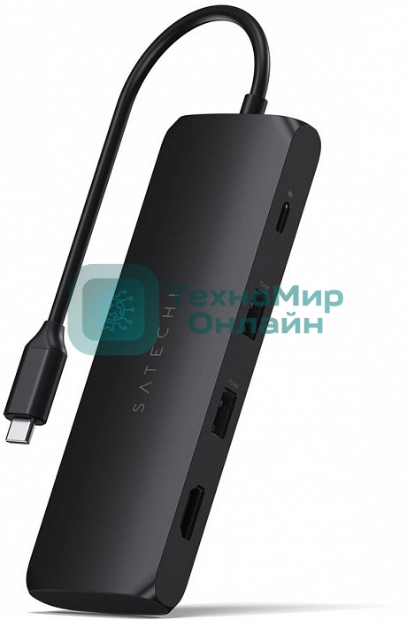 Док-станция (USB-хаб) Satechi ST-UCHSEK USB-C Hybrid Multiport Adapter (with SSD Enclosure M.2 SATA, 2xUSB 3.1, USB Type-C, HDMI), черный