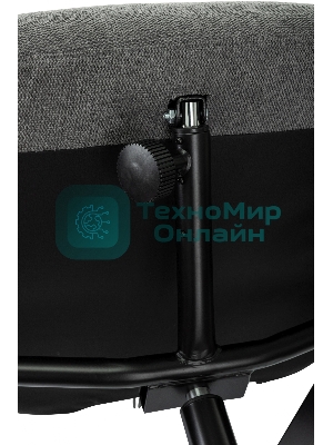 Кресло для дома Бюрократ Baron с пуфом серый, металл черный крестов. (BARON/GREY)