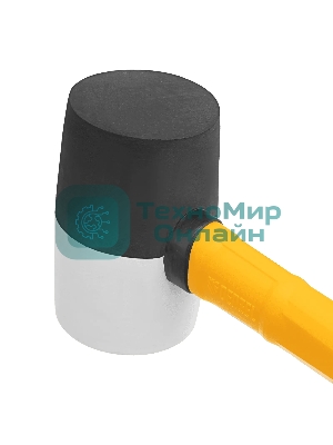 Киянка резиновая Denzel 225 г, черно-белая, фибергласовая рукоятка c TPR покрытием