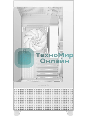 Компьютерный корпус Deepcool CG380 3F WH без БП, боковое окно (панорама), 3x120мм ARGB PWM вентилятора, белый, mATX