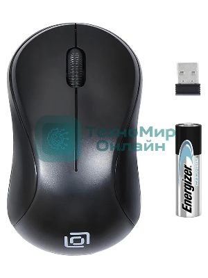 Мышь беспроводная Oklick 605SW черный, 1200 dpi, радиоканал, USB, кнопки - 3