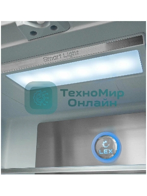 Холодильник LEX LCD505GbGID серый трехкамерный 321/144л морозилка снизу, No Frost, Side by Side