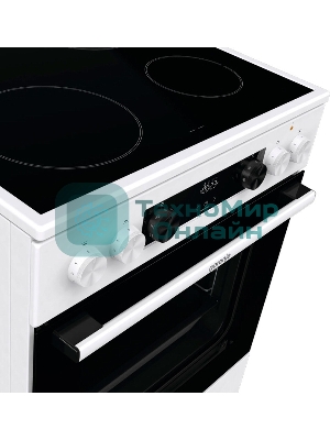Плита электрическая Gorenje GEC6C40WD белый, конфорок 4 электрических, духовка 71 л, 60 см x 85 см x 60 см