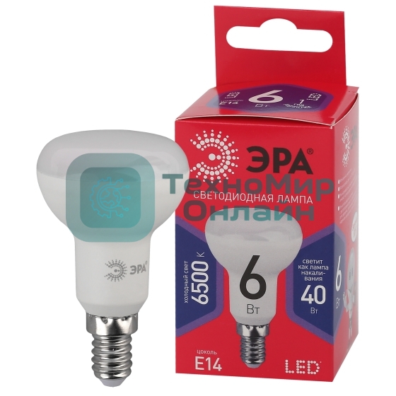 Лампа светодиодная ЭРА RED LINE LED R50-6W-865-E14 R Е14/Е14 6Вт рефлектор холодный дневной свет