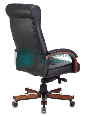 Кресло Бюрократ T-9928WALNUT черный, кожа