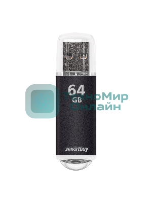 Флешка USB SmartBuy V-CUT black (SB64GbVC-K), 64Gb, USB 2.0, R/W 25/15, черный