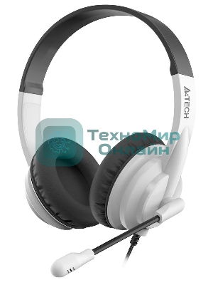 Гарнитура A4Tech HU-10 чёрный/белый, проводная