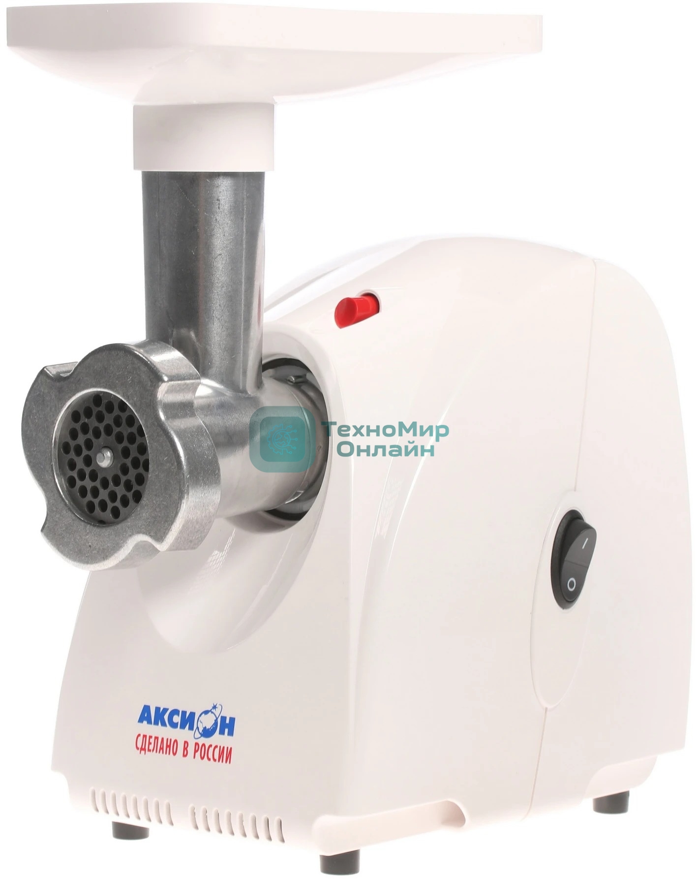 Мясорубка электрическая Аксион М32.01 белый, 1500 Вт, 1.7 кг/мин, защита от перегрузки, насадки - 4