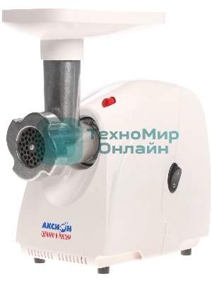 Мясорубка электрическая Аксион М32.01 белый, 1500 Вт, 1.7 кг/мин, защита от перегрузки, насадки - 4