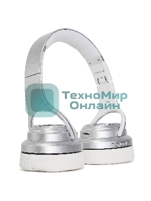 Беспроводные/проводные наушники Crown CMBH-5050 серебристый, накладные, Bluetooth + проводной, складная конструкция, до 10 ч