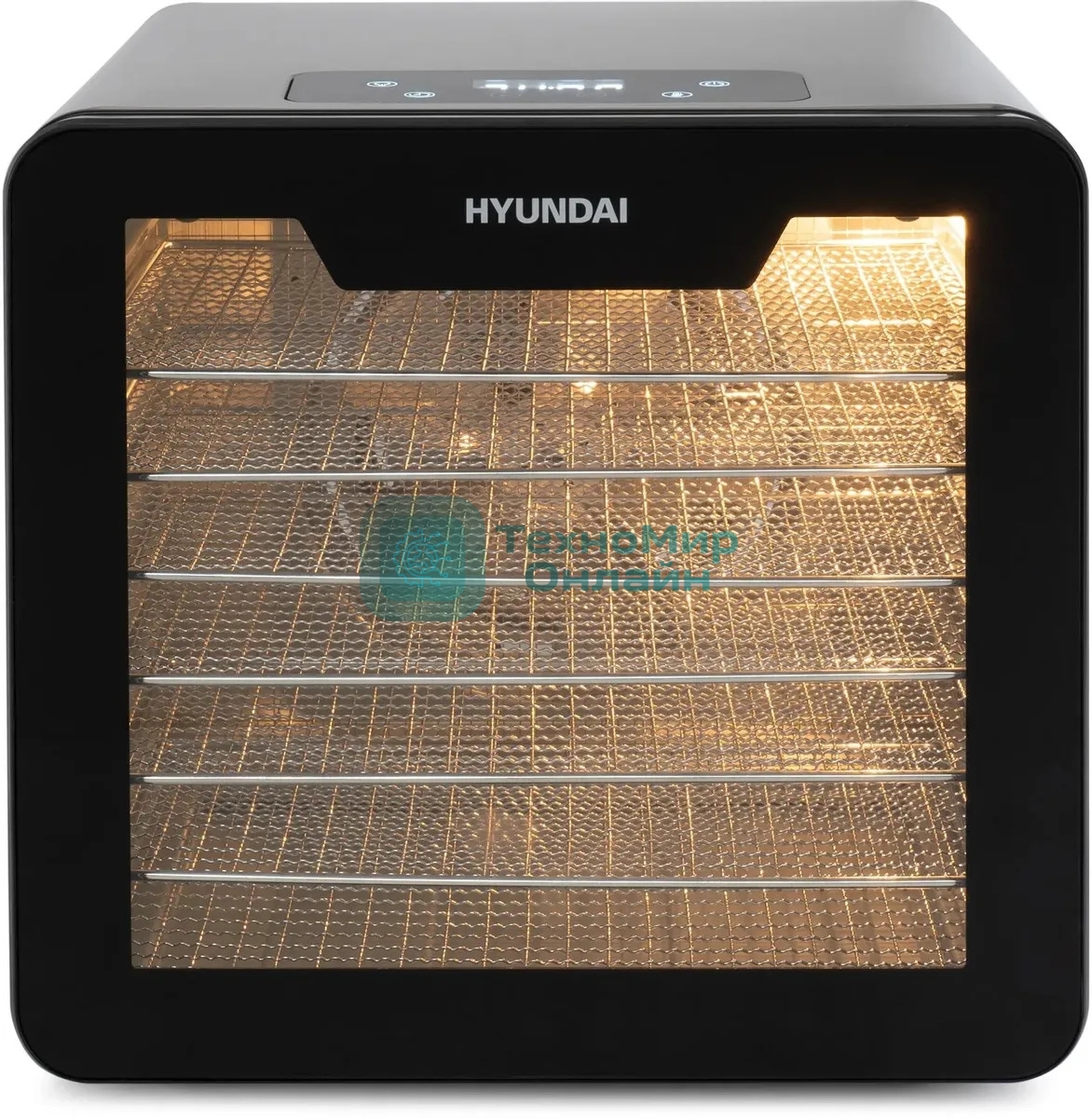 Сушка для фруктов и овощей Hyundai HYFD-8802 14под. 600Вт серебристый