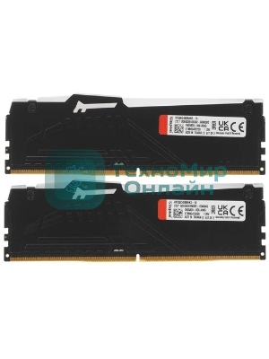 Оперативная память Kingston Fury Beast, DDR5, 16Gb (2x8GB), 5600MHz, CL40, DIMM, с радиаторами, RGB, черный
