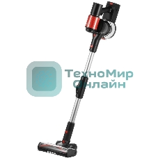 Пылесос вертикальный Kitfort КТ-5389 черный/красный, питание от аккумулятора, 225 Вт, уборка сухая, пылесборник 1 л