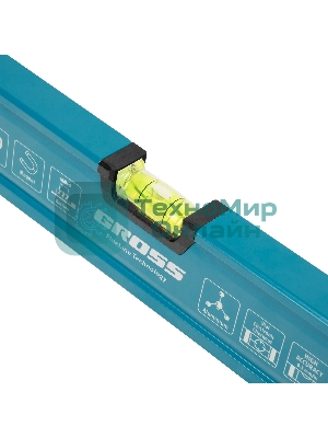 Уровень Gross 33650 алюминиевый, магнит., фрезерованный, 2 глазка, 0,5 мм/м, 400 мм