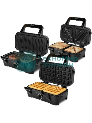 Вафельница Kitfort КТ-1674 1200Вт черный/серебристый