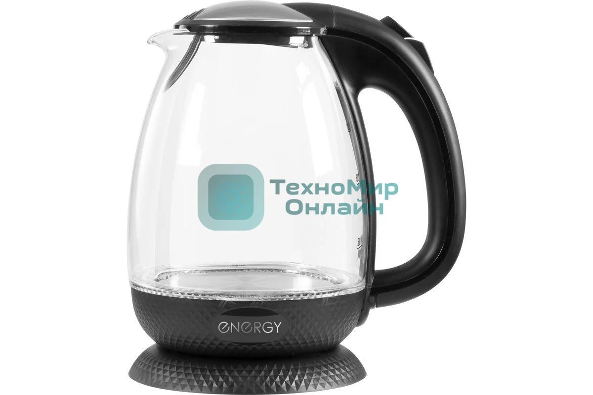 Чайник Energy E-250 (1.7 л) стекло/пластик черный