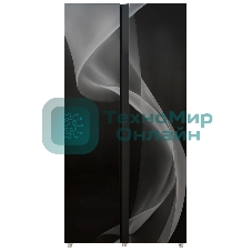 Холодильник LEX LSB530BlID wind черный стекло двухкамерный 283/183л морозилка слева, Total No Frost, Side by Side