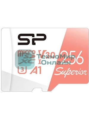 Флеш карта microSD 256Gb Silicon Power Superior A1 microSDXC Class 10 UHS-I U3 100/80 Mb/s (SD адаптер)