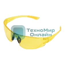 Очки защитные Denzel открытые, поликарбонатные, желтая линза
