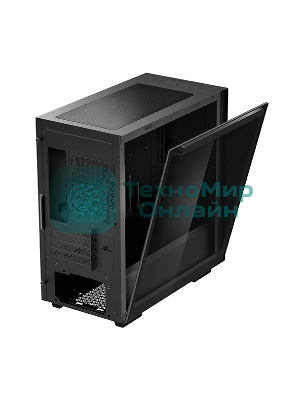 Компьютерный корпус Deepcool MACUBE 110 BK без БП, боковое окно (закаленное стекло), черный, mATX