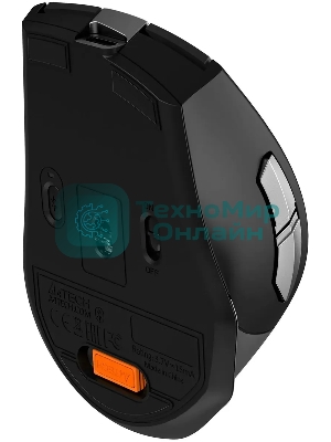 Мышь беспроводная A4Tech Fstyler FB35CS серый/черный, 2000 dpi, радиоканал, Bluetooth, USB, кнопки - 5