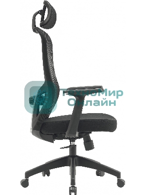 Кресло компьютерное Cactus CS-MC515-BK черный, сиденье черный, сетка/ткань, с подголов. крестов. пластик, пластик черный