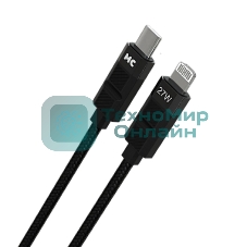 Дата-кабель MORE CHOICE (4620202555021) K87ia USB 3.0A PD 27W для Lightning ng 8-pin Type-C - 1м, черный