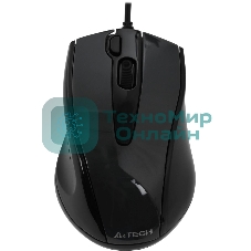 Мышь проводная A4Tech N-500FS черный, 1200 dpi, USB, кнопки - 4