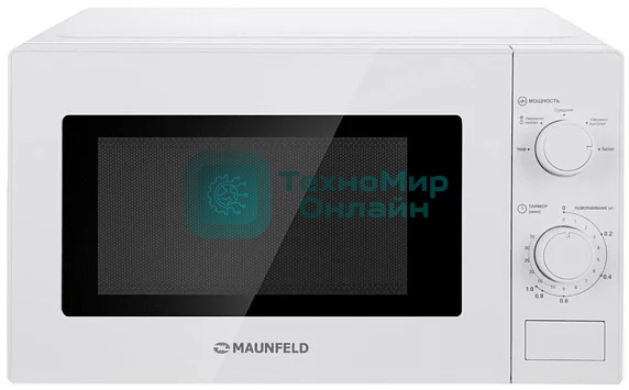 Микроволновая печь Maunfeld MFSMO720MW01 белый, 20 л, 700 Вт, переключатели - поворотный механизм