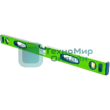 Уровень Сибртех алюминиевый УСМ-0,5-800, фрезерованный, 3 глазка, магнитный, рукоятки, 800 мм