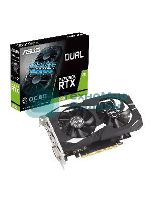 Видеокарта Asus DUAL-RTX 3050-O6G NVIDIA GeForce RTX 3050 6Gb 96bit GDDR6 PCI-E 4.0 1507/14000 DVIx1 HDMIx1 DPx1 HDCP Ret