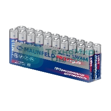 Батарейки Maunfeld PRO Long Life Alkaline ААА(LR03) MBLR03-PB20, упаковка 20 шт., 1.5 В