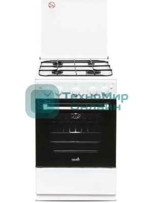 Плита газовая Cezaris ПГ 2150-08 белый, конфорок 4 шт, духовка 43 л, 51 см x 85 см x 55 см