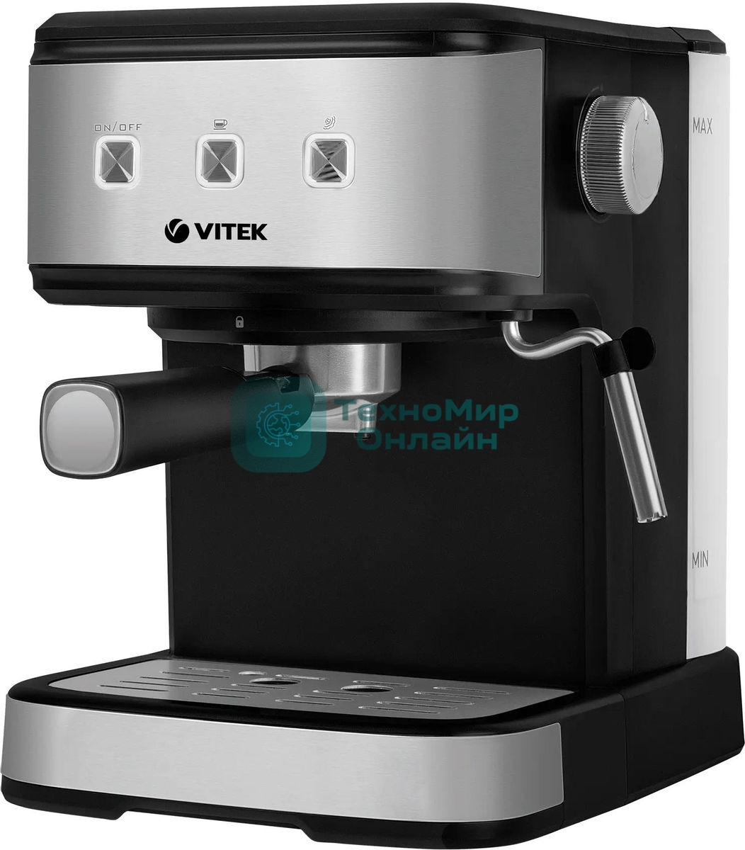 Кофеварка рожковая Vitek Midnight VT-8471 черный/серебристый 1,5 л 850Вт 15 бар