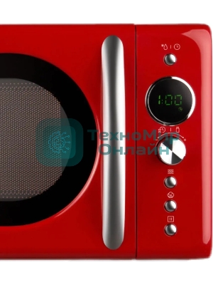 Микроволновая печь Hyundai HYM-D3037 красный, 20 л, 700 Вт, переключатели - кнопки, поворотный механизм