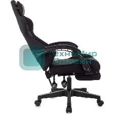 Кресло Zombie Shadow черный, экокожа, 120 кг, механизм качания, подставка для ног