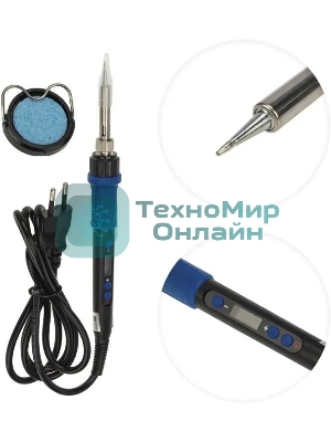 Паяльник цифровой, с керам. нагревателем, Rexant 12-0620 65Вт, 220В, темп. 200-500 °C
