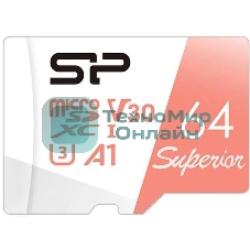 Флеш карта microSD 64Gb Silicon Power Superior A1 microSDXC Class 10 UHS-I U3 100/80 Mb/s