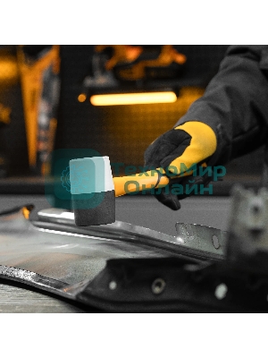 Киянка резиновая Denzel 225 г, черно-белая, фибергласовая рукоятка c TPR покрытием