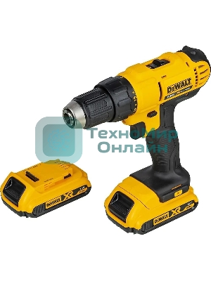 Дрель-шуруповерт DeWalt DCD771D2-QW, 18 В, 2 Ач, 42 Нм, щеточный