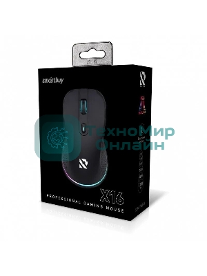 Мышь проводная игровая Smartbuy (SBM-746G-K) RUSH X16