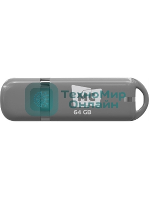 Флешка USB MORE CHOICE МФБ64 Grey (4620202558725), 64GB, USB 2.0, R/W 15/6, серый