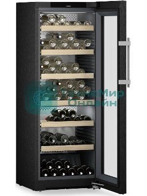 Винный шкаф Liebherr WPbsi 5052-20 001 черная нерж. сталь, 320 л, 2 отсека, 131 бут., класс A