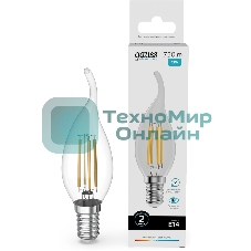 Лампа филам. Gauss Filament 12Вт цок.:E14 свеча св.свеч.бел.нейт. (упак.:10шт) (42122)