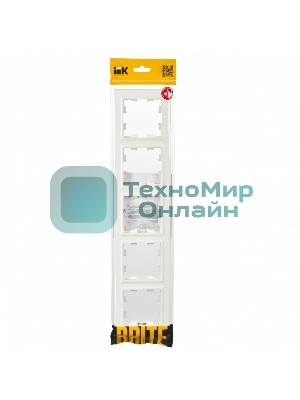 Рамка 5-местная IEK BRITE РУ-5-БрБ (BR-M52-K01) белый