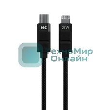 Дата-кабель MORE CHOICE (4620202555021) K87ia USB 3.0A PD 27W для Lightning ng 8-pin Type-C - 1м, черный