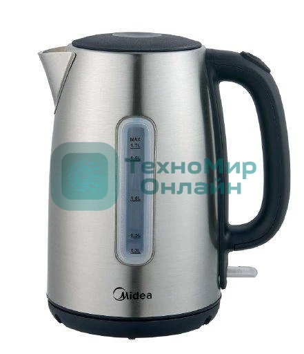 Чайник электрический Midea MK-8028 1.7 л, 2200 Вт, серебристый (корпус: нержавеющая сталь)
