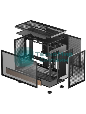 Корпус DeepCool CH260 Wood, Micro-Tower, чёрный
