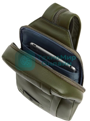 Рюкзак слинг Piquadro Russel CA6764W137/VE2 хаки кожа