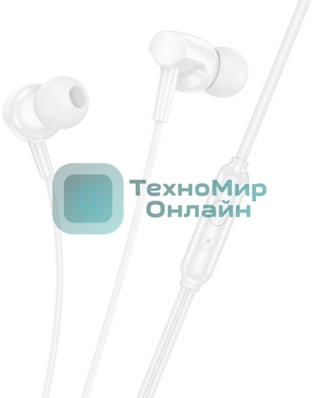 Проводные наушники Hoco M112 белый, внутриканальные, Jack 3.5 мм, встроенный микрофон